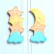 Handcrafted Acacia Wood Star Moon Cupboard Handles Set
